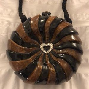 Timmy Woods exquisite wood handbag w/ diamonds